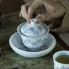 Blue Floral Tea Tray and Blue Floral Gaiwan