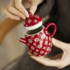 Lang Red Pipa Pattern Teapot