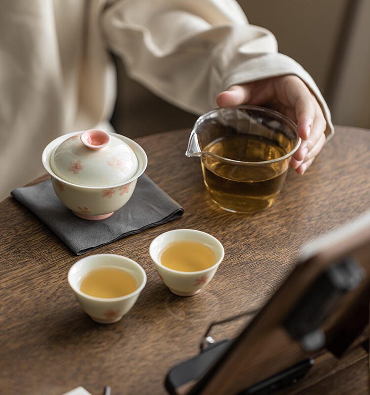 Hand-painted Cherry Blossom Travel Tea Set-2