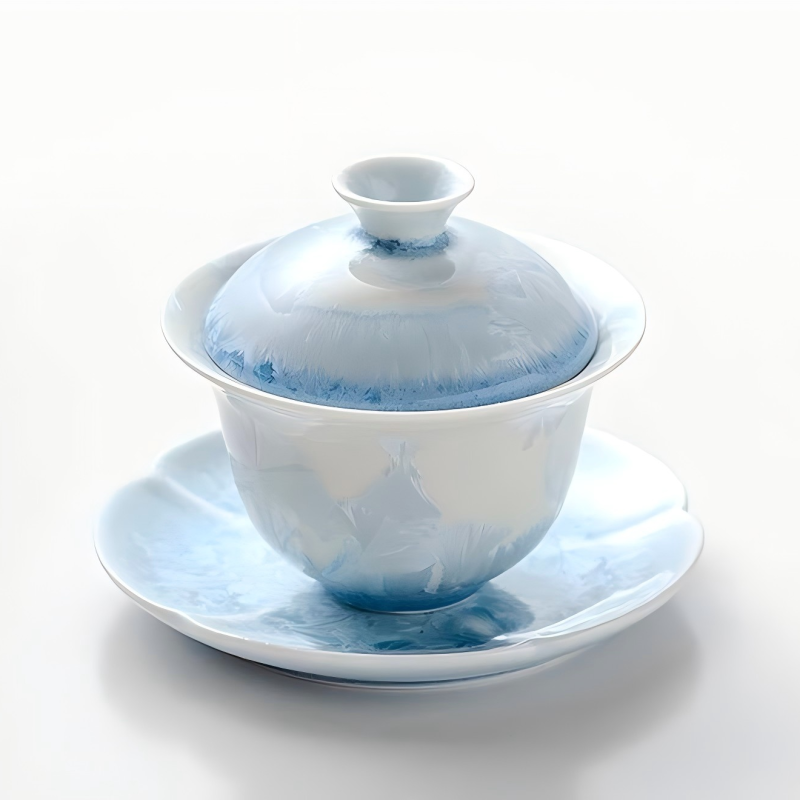 Blue Ice Crystal Gaiwan – Crystallized Glazed Ceramic 100ml