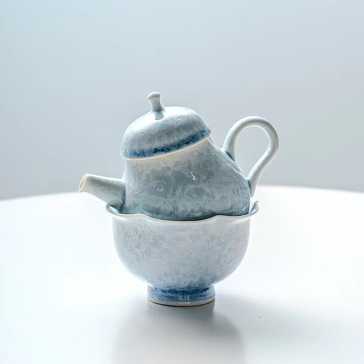 Blue Ice Crystal Small Teapot Perfectly matches the Glacial Blue Tea Cup