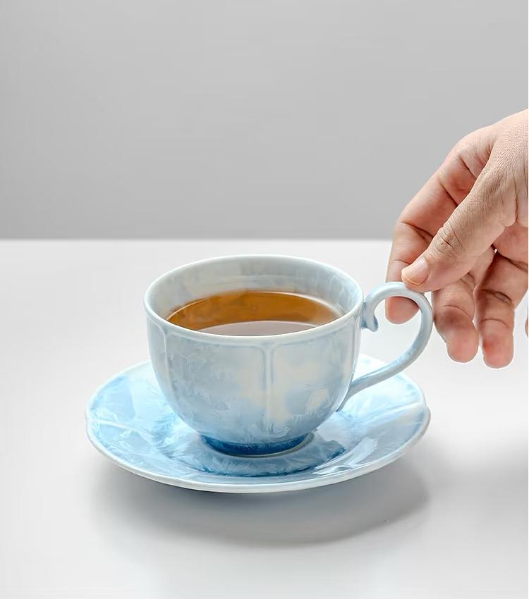 Blue Ice Crystal Tea Cup - Coffee Cup - Couple Cup 180ml