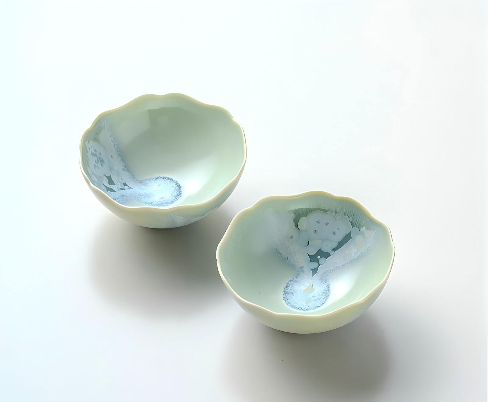 Ocean Bloom Flower Tea Cup - Crystallized Glazed Ceramic