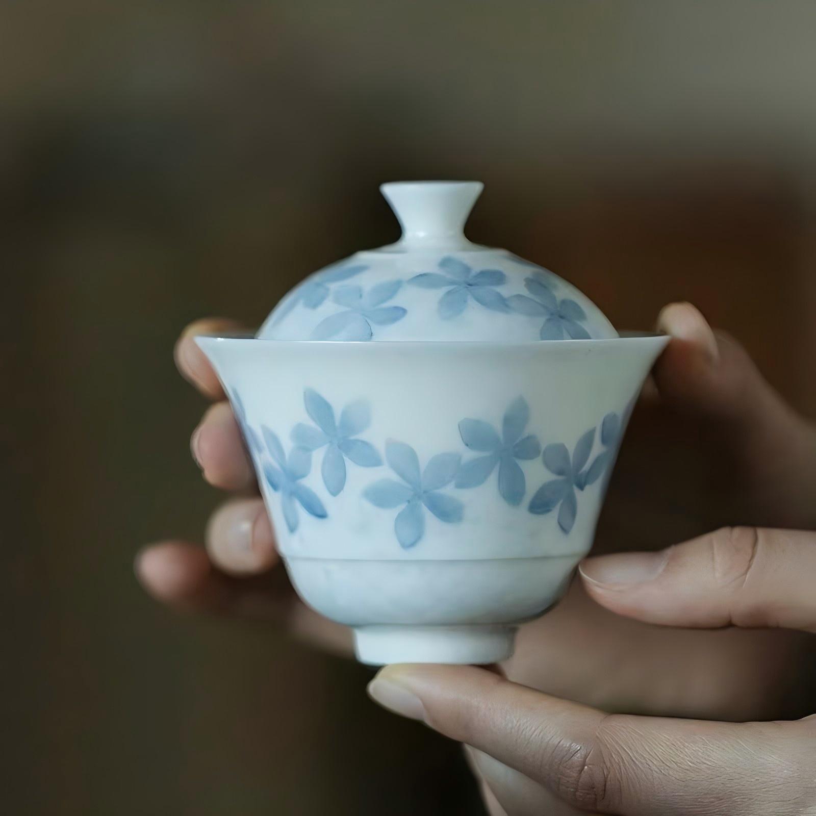 Blue Floral Gaiwan