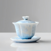 Blue Ice Crystal Flower Gaiwan – Crystallized Glazed Ceramic 150ml