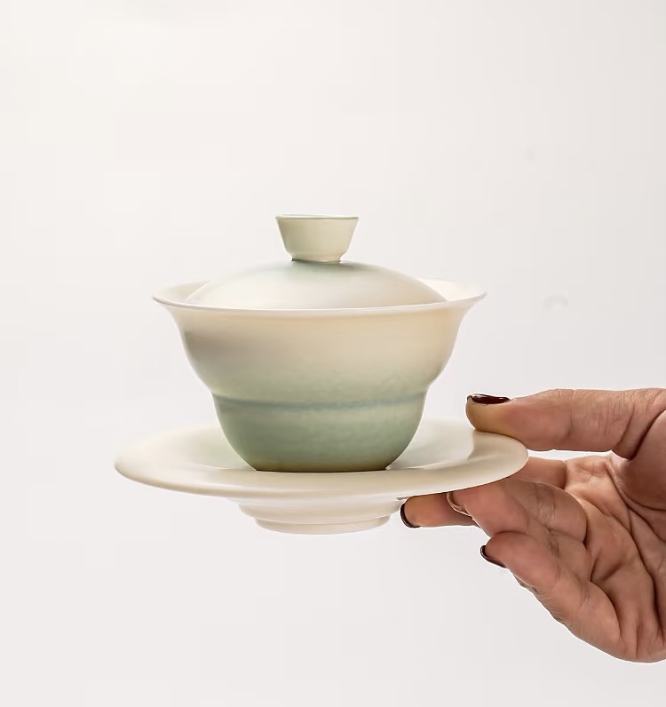 Gourd-Shaped Gaiwan - Gradient Green - 120ml