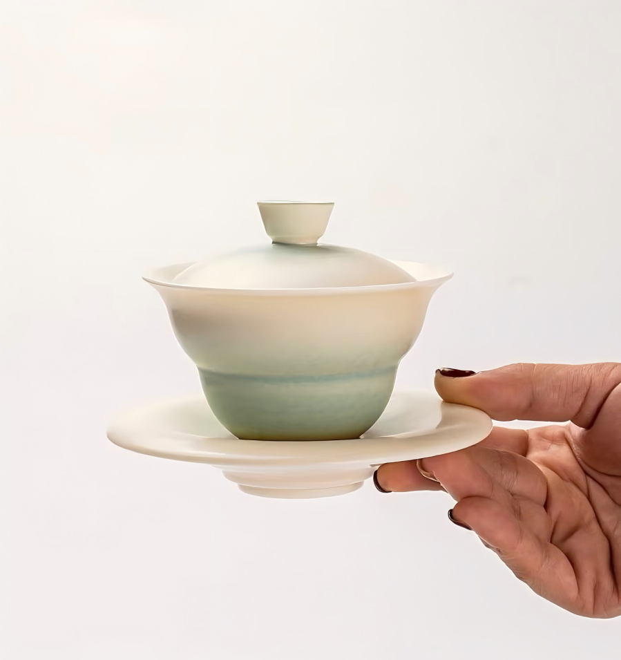 Gourd-Shaped Gaiwan - Gradient Green