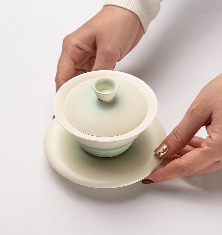 Gourd-Shaped Gaiwan - Gradient Green - 120ml