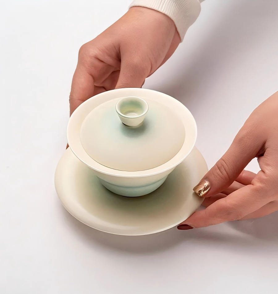 Gourd-Shaped Gaiwan - Gradient Green