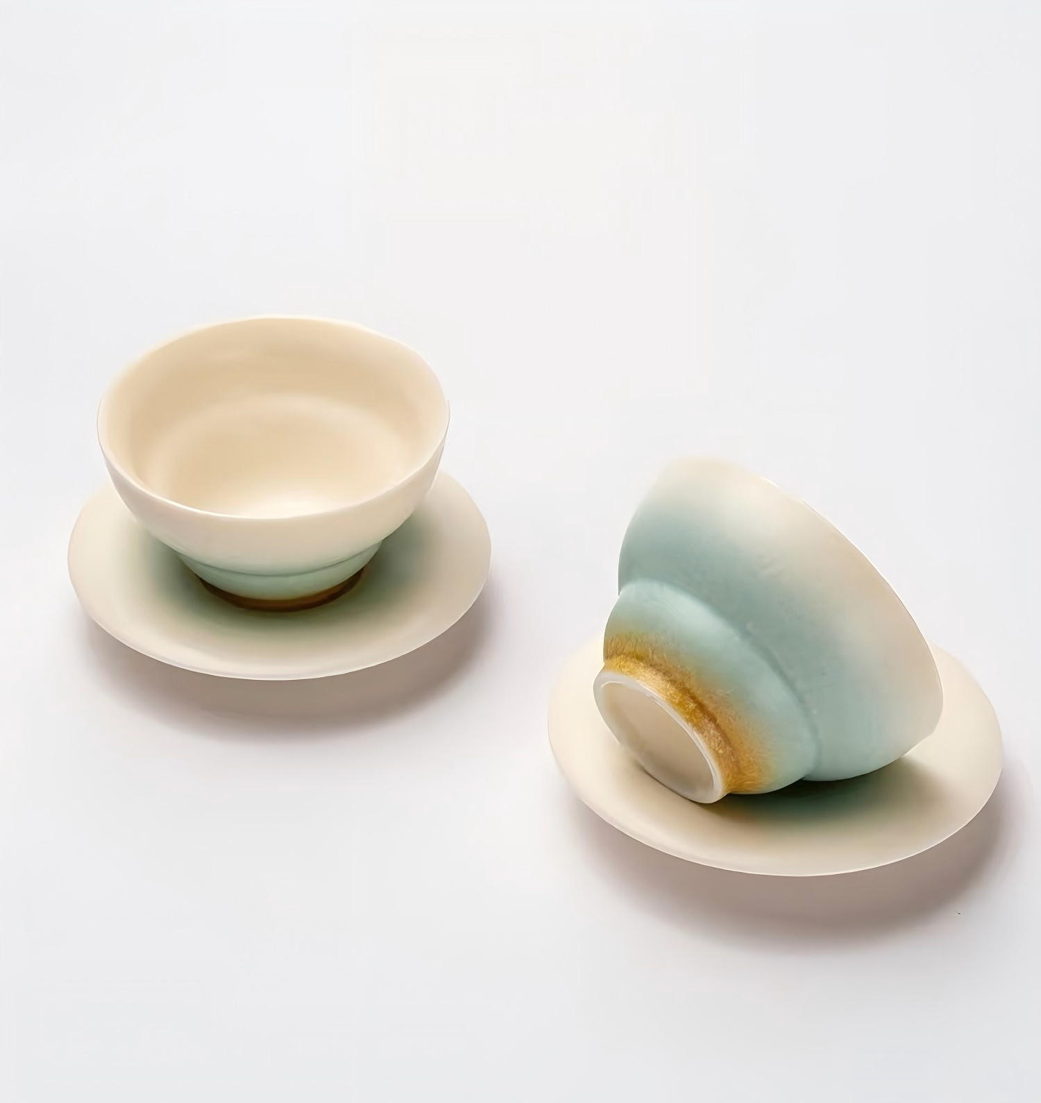 Gourd-Shaped Tea Cup - Gradient Green