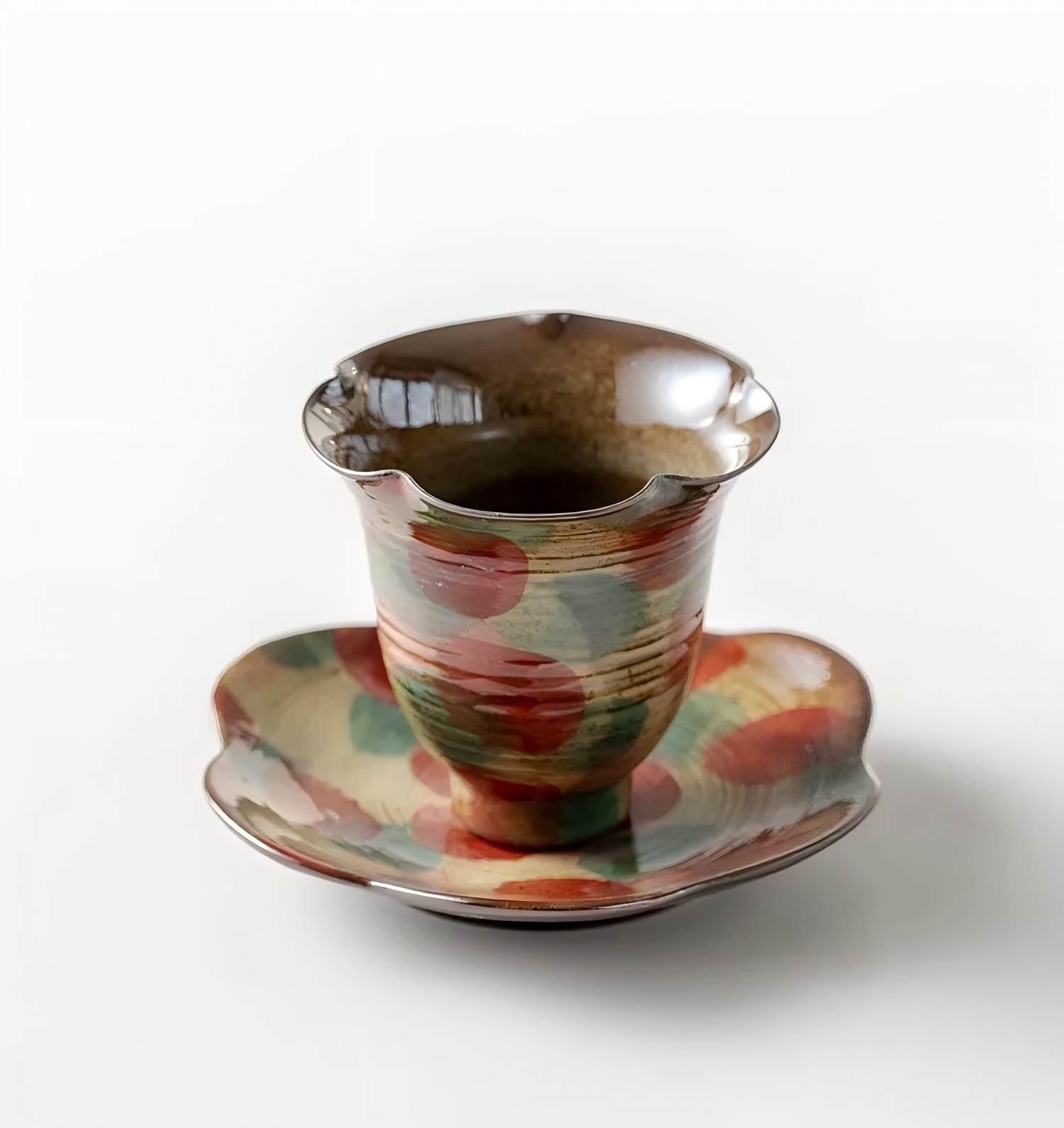 Handcrafted Artistic Tea Cup with Tray