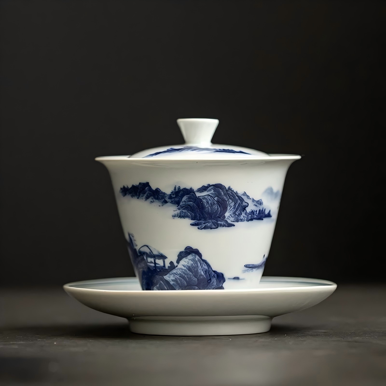 Ancient Green Serenity Sancai Gaiwan – Fisherman's Tale