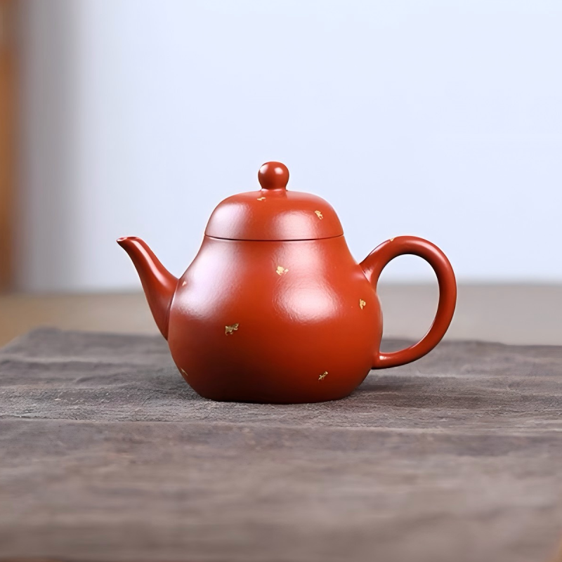 Gold-Flecked Qiushui Yixing Teapot