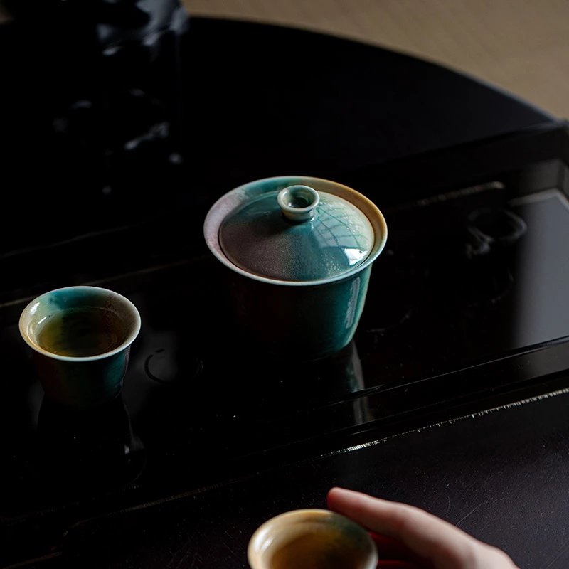 Wucai Kiln-Glazed Gaiwan