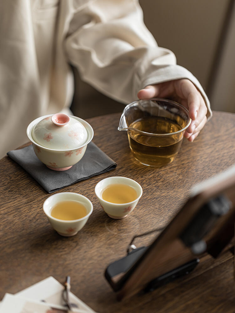 Hand-painted Cherry Blossom Travel Tea Set-2