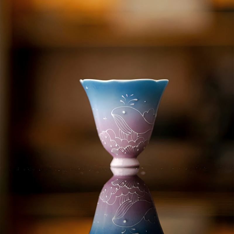 Zi Qiong Starry Sky Flower Tea Cup