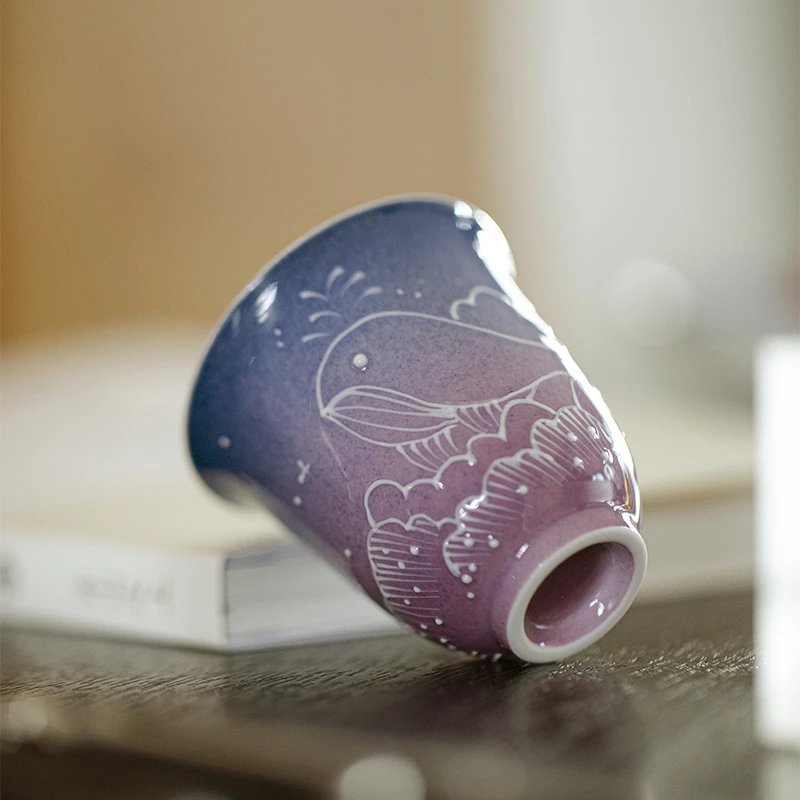 Zi Qiong Starry Sky High-Foot Tea Cup-3